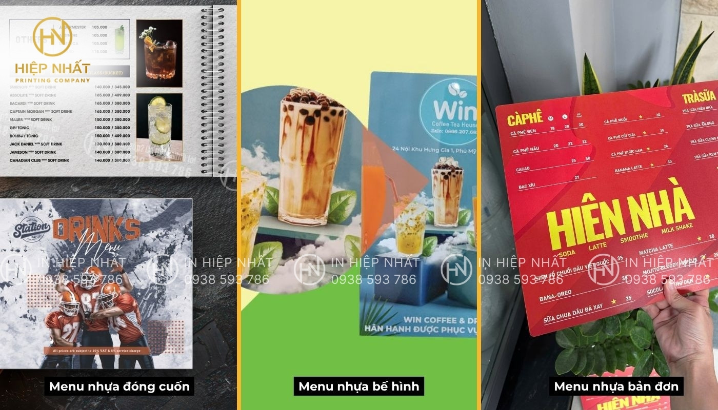 Các kiểu in menu nhựa phổ biến