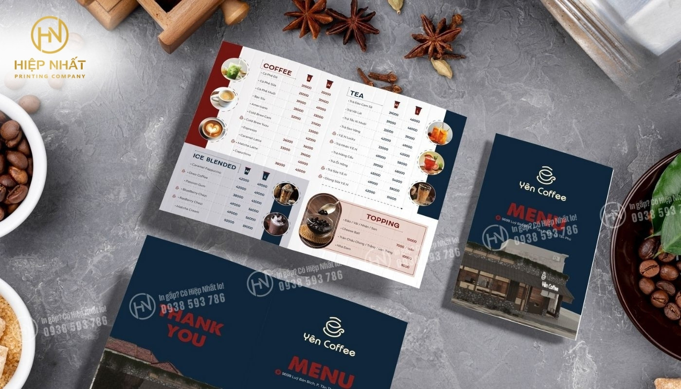Gia công menu nhựa pvc