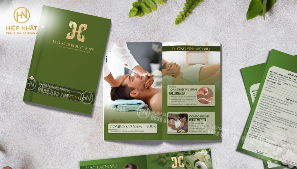 In menu cho spa gáy ốc In menu cho spa gáy ốc