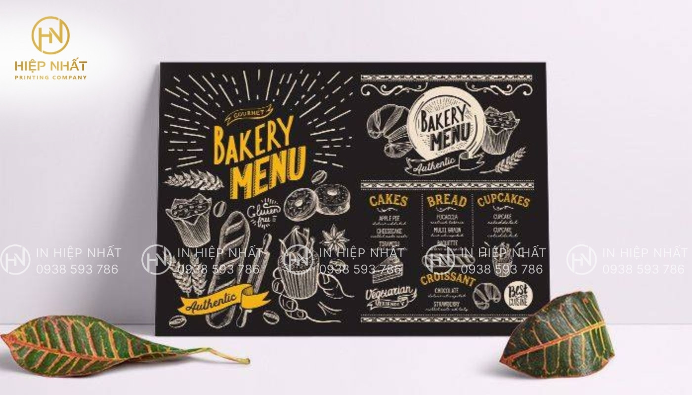Dịch vụ in menu nhựa giá rẻ cho tiệm bánh