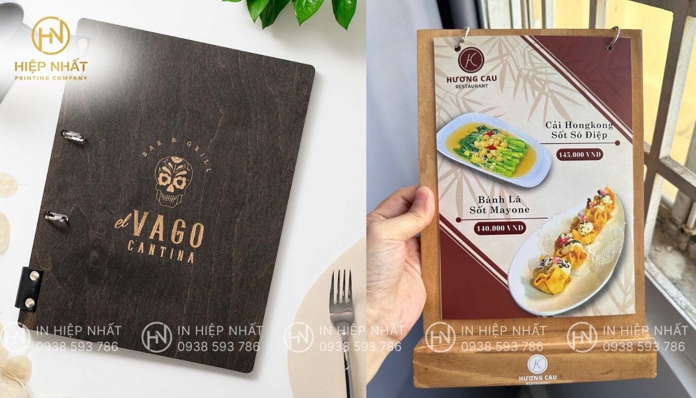 Menu gỗ đẹp mắt cho tiệm ăn
