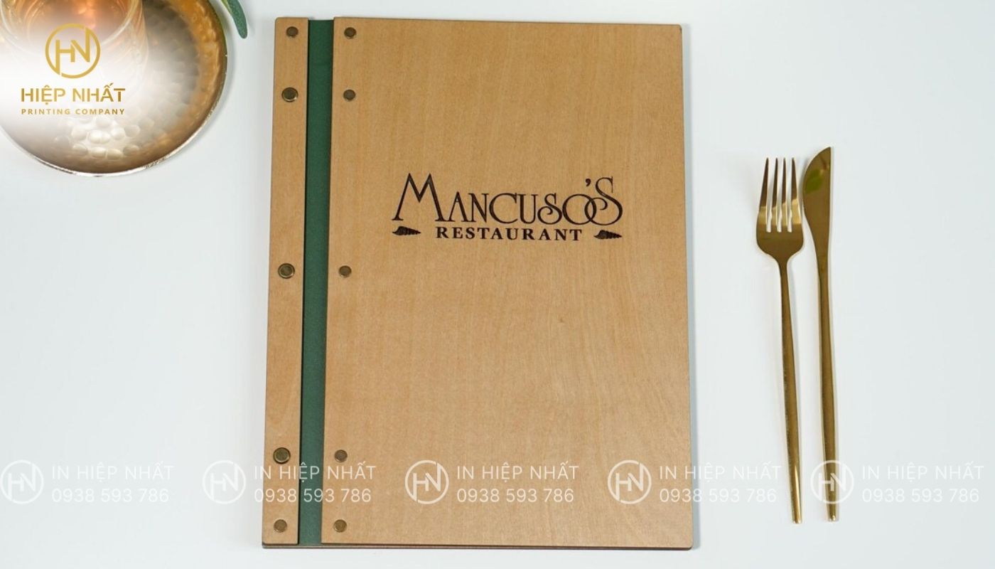 Menu sang trọng cho nhà hàng Âu