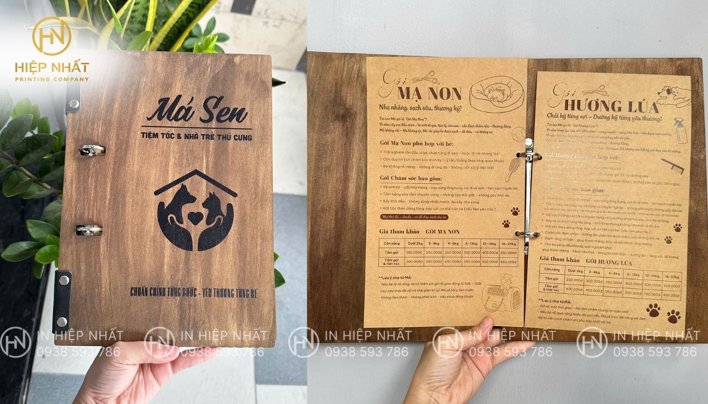 Menu cho tiệm spa thú cưng