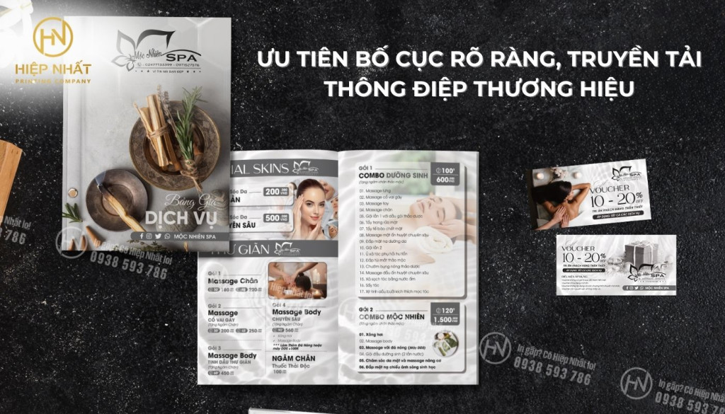 Một vài tiêu chí cần lưu ý khi in menu spa Những lưu ý khi in và thiết kế menu spa