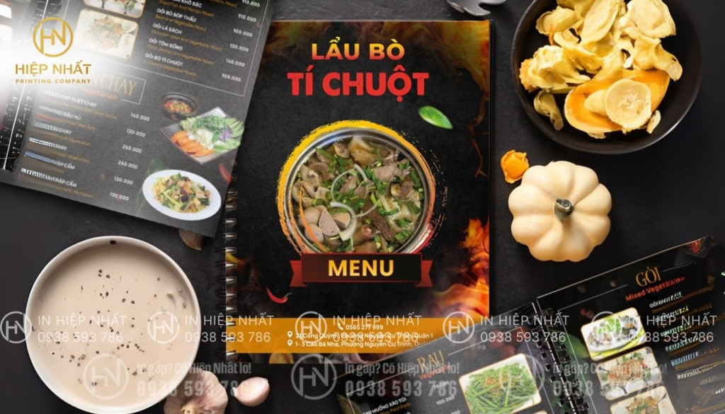 Dịch vụ in thực đơn quán nhậu chuyên nghiệp, giá thành linh hoạt tại In Hiệp Nhất Bảng giá in menu cho quán nhậu tại In Hiệp Nhất