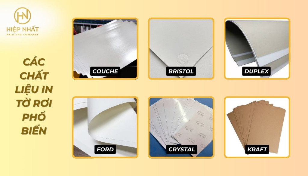 Các chất liệu giấy in tờ rơi được sử dụng phổ biến Các chất liệu giấy được sử dụng để in ấn tờ rơi