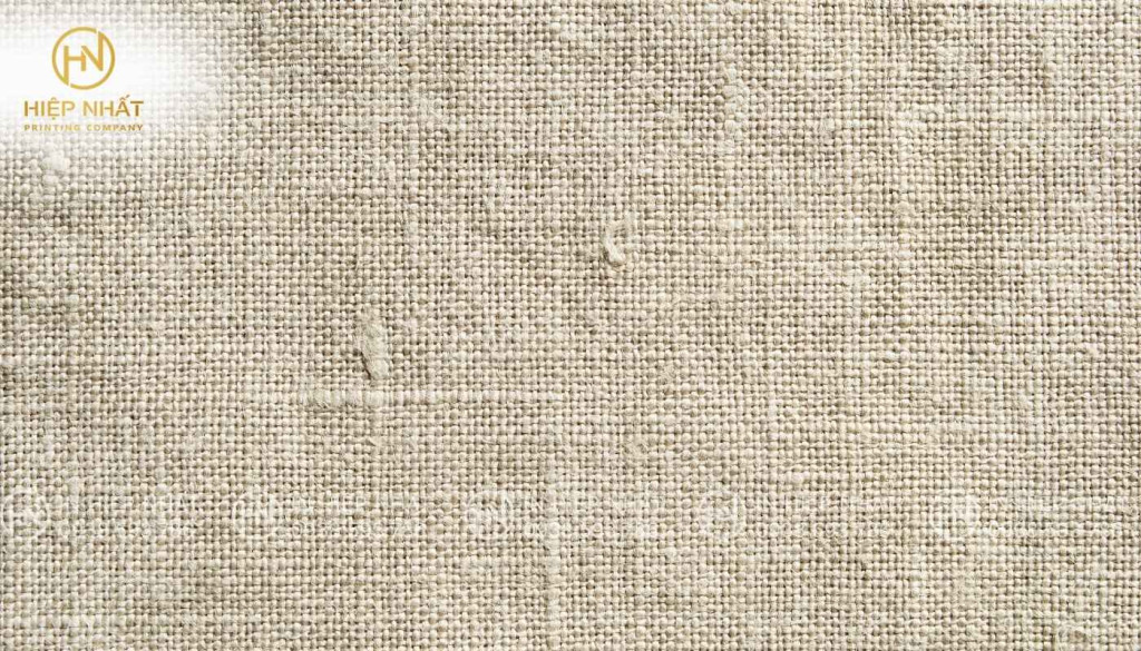 Chất liệu in menu vải linen có bề mặt sợi thô nhẹ, mềm mại