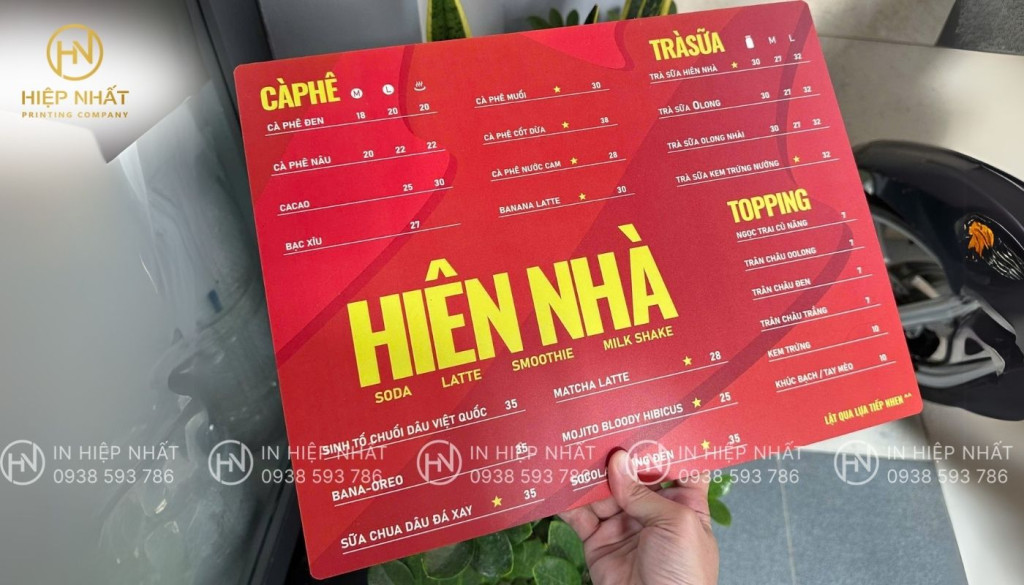 kinh doanh quán cafe có cần in menu không