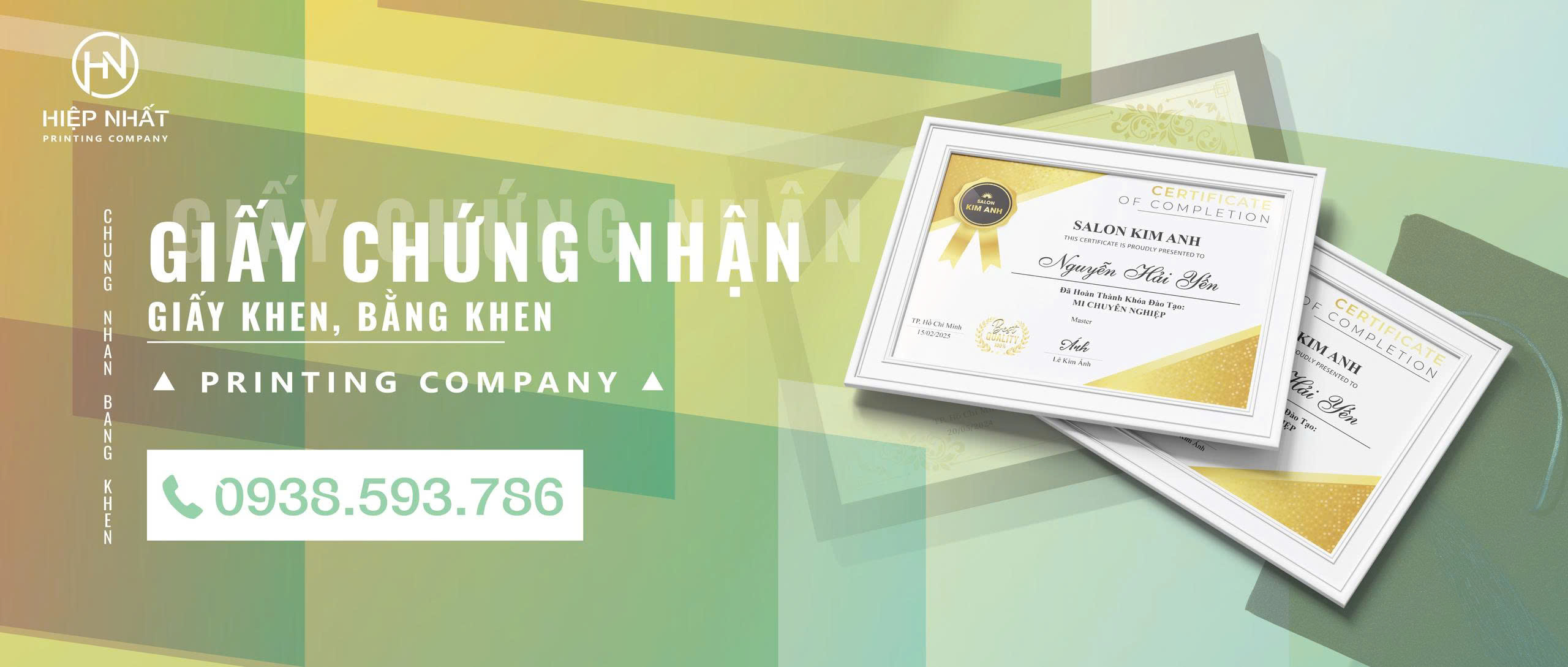 in giấy chứng nhận