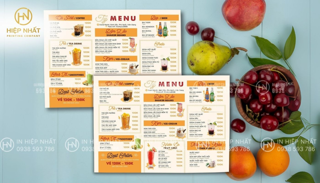 menu nhựa pvc chống nước chống thấm
