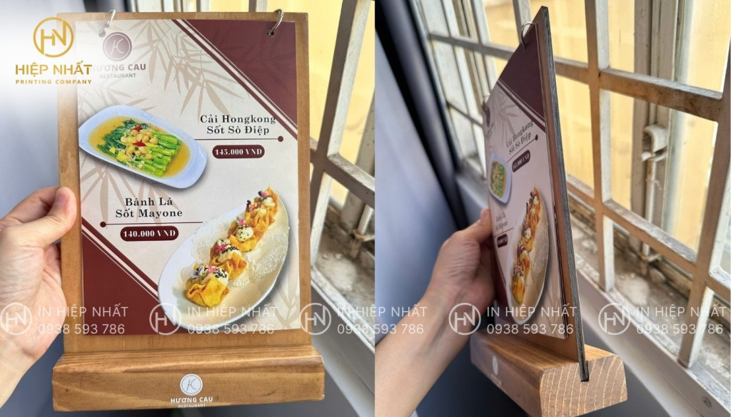Menu nhà hàng chất liệu gỗ cao cấp