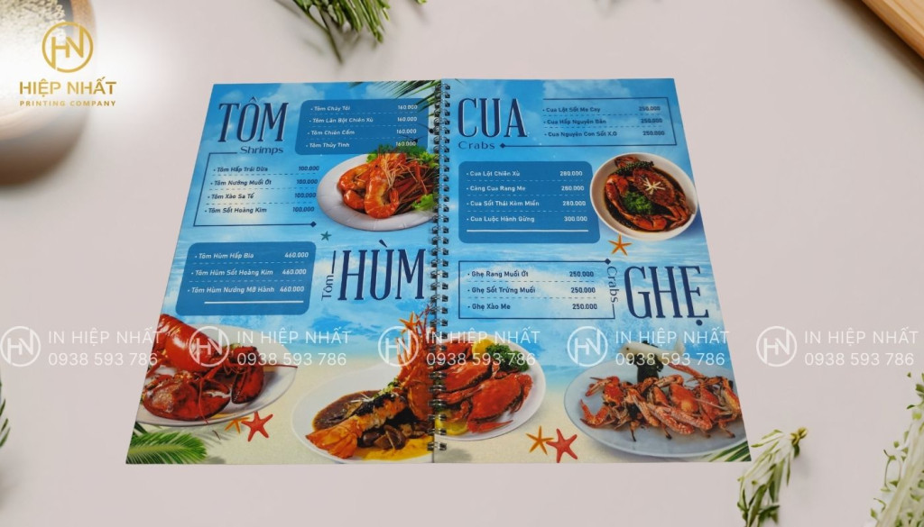 In menu cho quán nhậu cần chú ý chọn hình ảnh chụp món ăn hấp dẫn để kích thích khách hàng gọi mó Chú trọng hình ảnh hấp dẫn