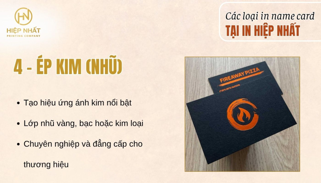 Kỹ thuật in card visit ép kim giúp từng chi tiết trên danh thiếp trở nên nổi bật