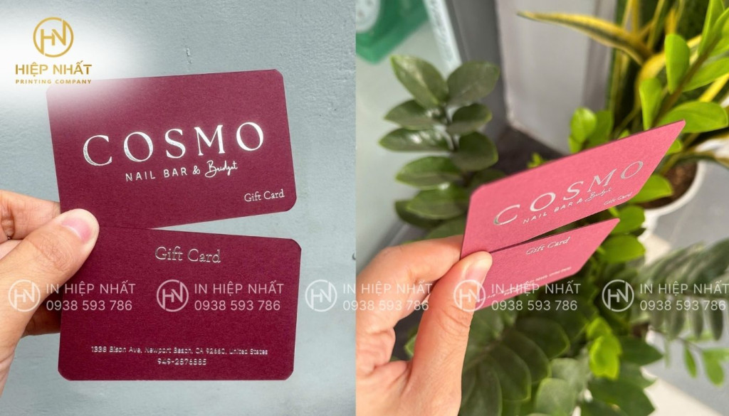 Mẫu in card visit cho tiệm nail Cosmo đẹp