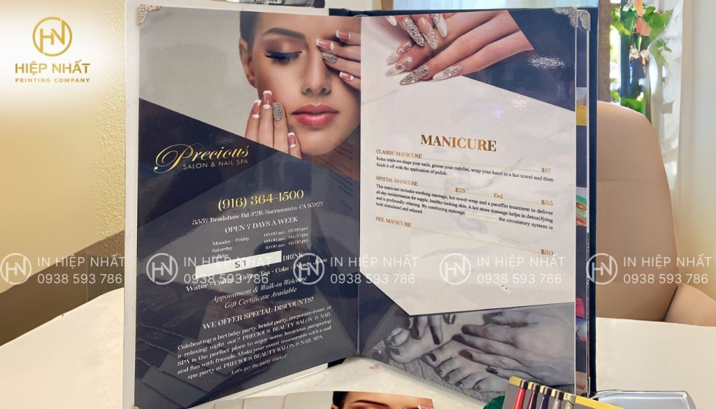 Mẫu in menu nail mica phong cách Âu Mỹ bền đẹp Mẫu in menu nail mica phong cách Âu Mỹ bền đẹp