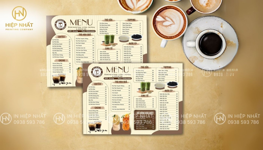menu caffee phong cách retro