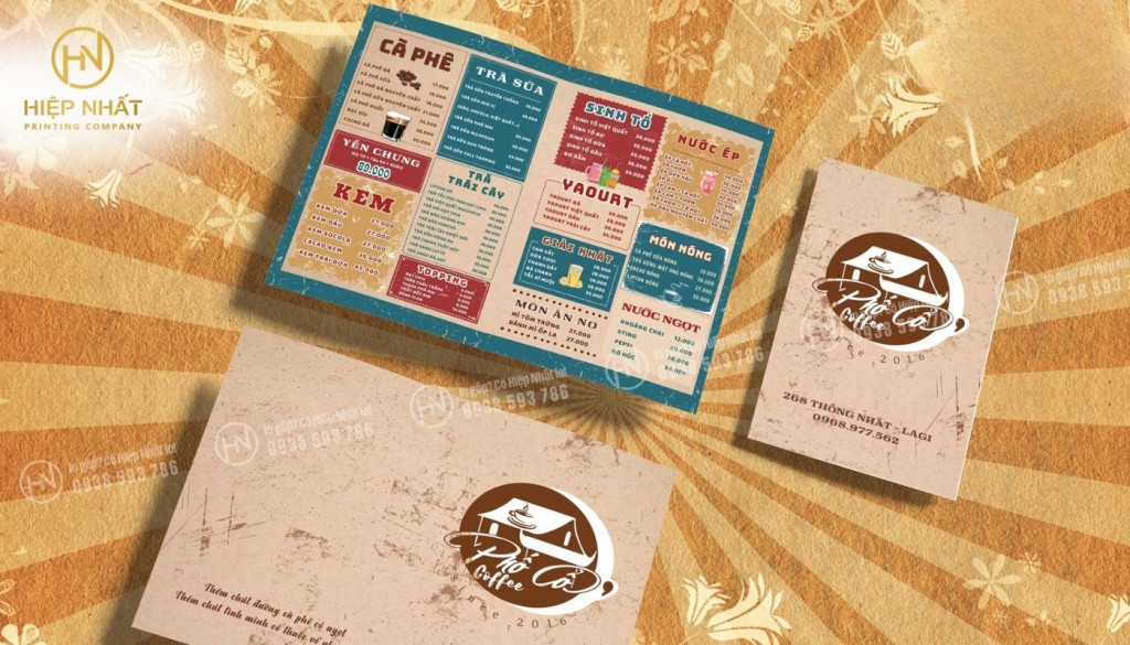 mẫu in menu cafe giá rẻ tại In Hiệp Nhất