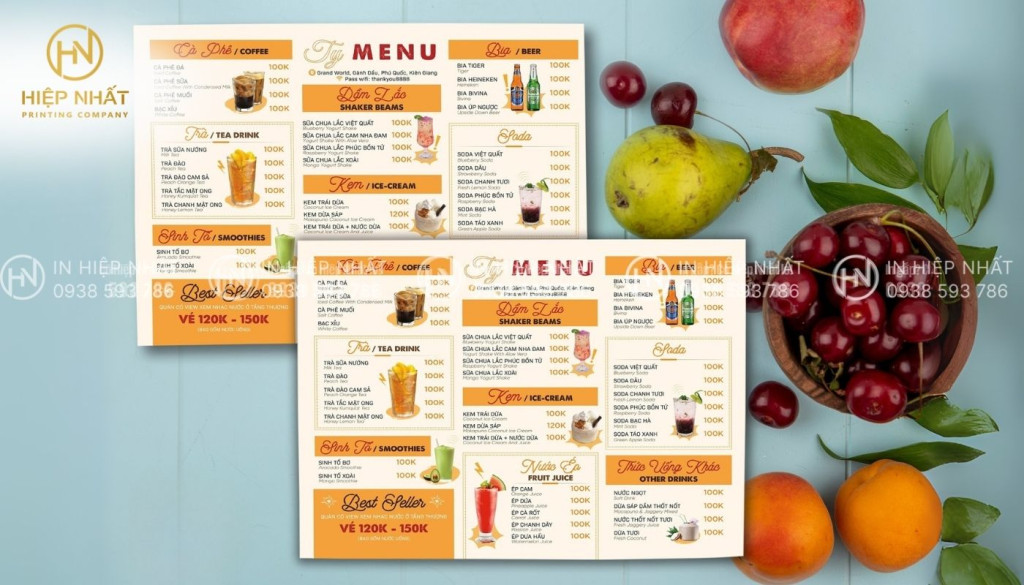 Mẫu in menu cho quán trà sữa hiện đại Mẫu menu trà sữa đẹp, hiện đại