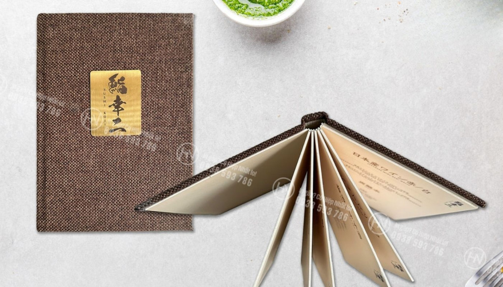 Mẫu thiết kế in menu vải sang trọng cho nhà hàng