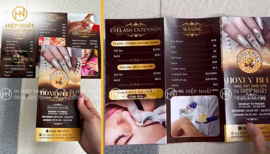 Mẫu thiết in màu tờ rơi cho tiệm nail sang trọng Một số mẫu in tờ rơi quảng cáo nổi bật tại In Hiệp Nhất