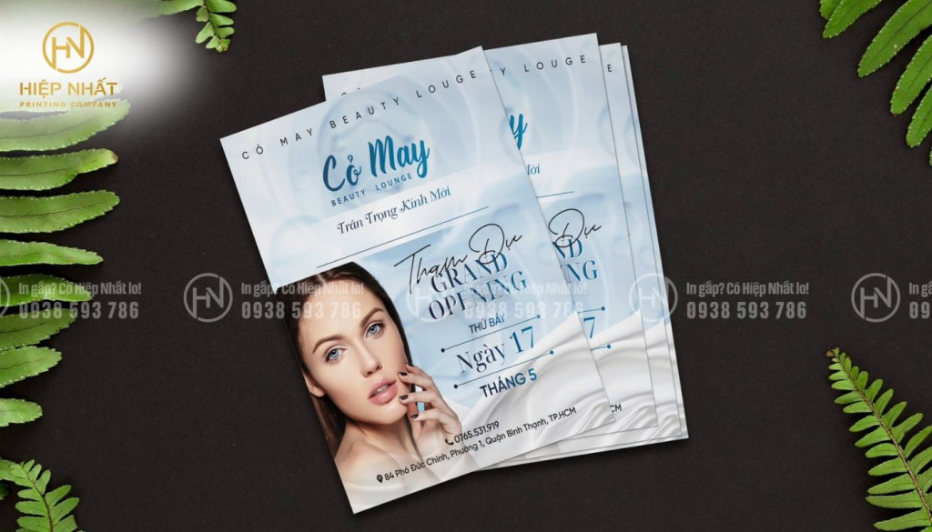 Mẫu in tờ rơi TPHCM tiệm Cỏ May mừng khai trương Mẫu in tờ rơi TPHCM tiệm Cỏ May mừng khai trương