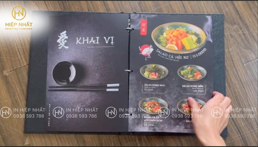 in menu nhà hàng da gáy còng chuyên nghiệp,