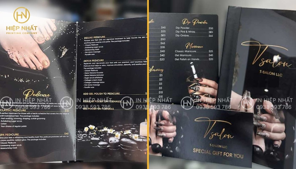 Mẫu menu mica sang trọng, hiện đại cho tiệm nail Mẫu menu mica sang trọng, hiện đại cho tiệm nail