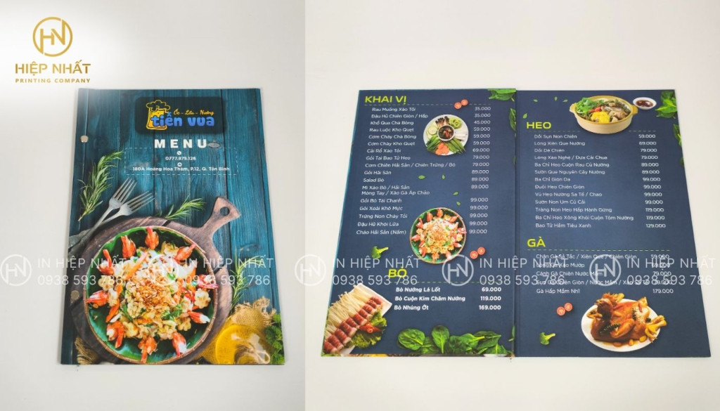 Menu bìa cứng - Loại menu giá rẻ được nhiều chủ quán nhậu lựa chọn Menu bìa cứng - Loại menu giá rẻ được nhiều chủ quán nhậu lựa chọn