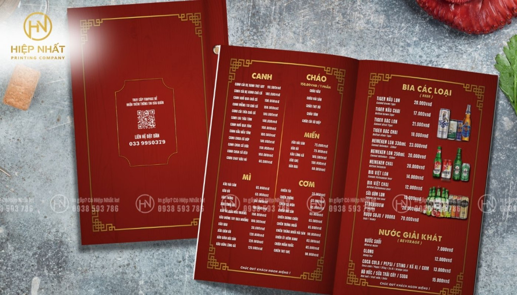 Menu bìa cứng cao cấp, bền đẹp, chắc chắn Menu bìa cứng là gì