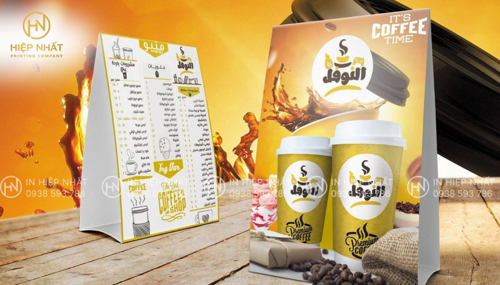 Menu mini để bàn giúp giới thiệu món mới dễ dàng Mẫu thực đơn quán trà sữa dạng để bàn