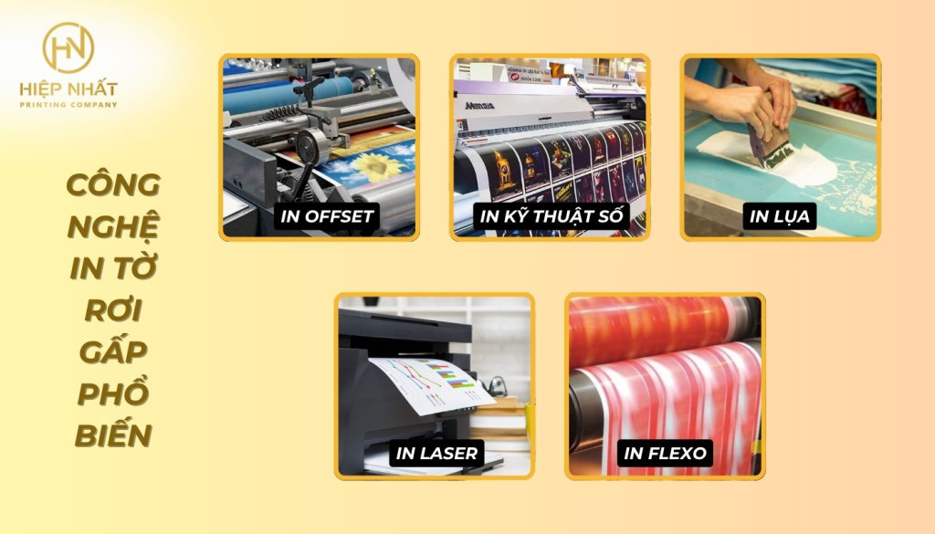 Một số công nghệ in tờ rơi tiêu biểu Công nghệ in tờ rơi gấp phổ biến