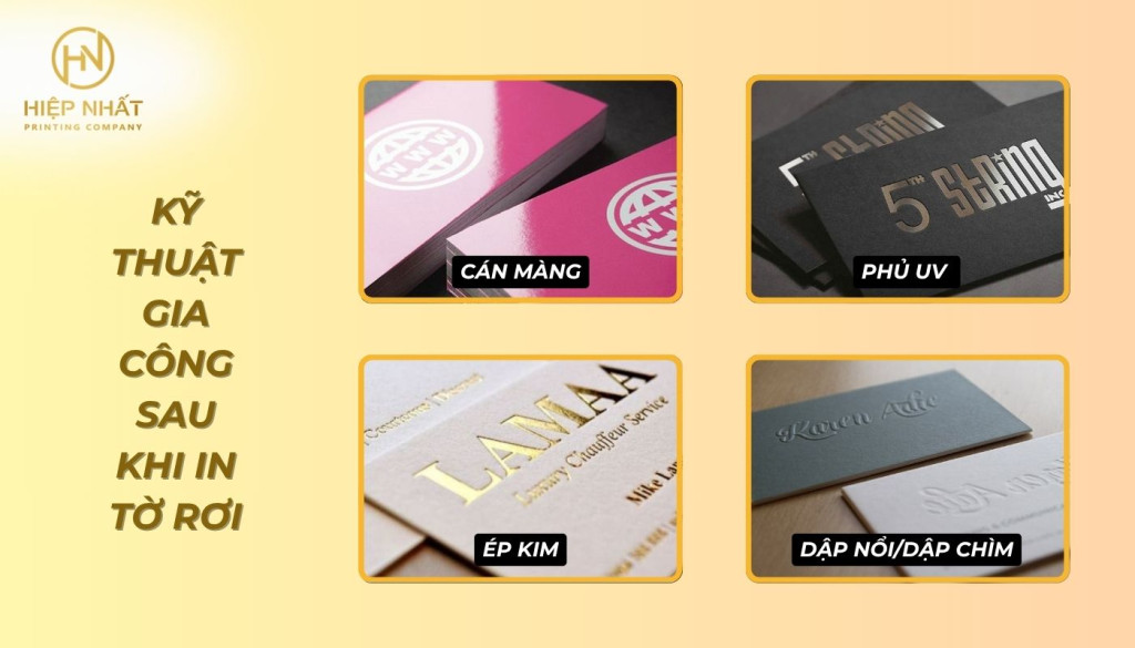 Một số kỹ thuật gia công sau khi in tờ rơi Dịch vụ gia công sau in