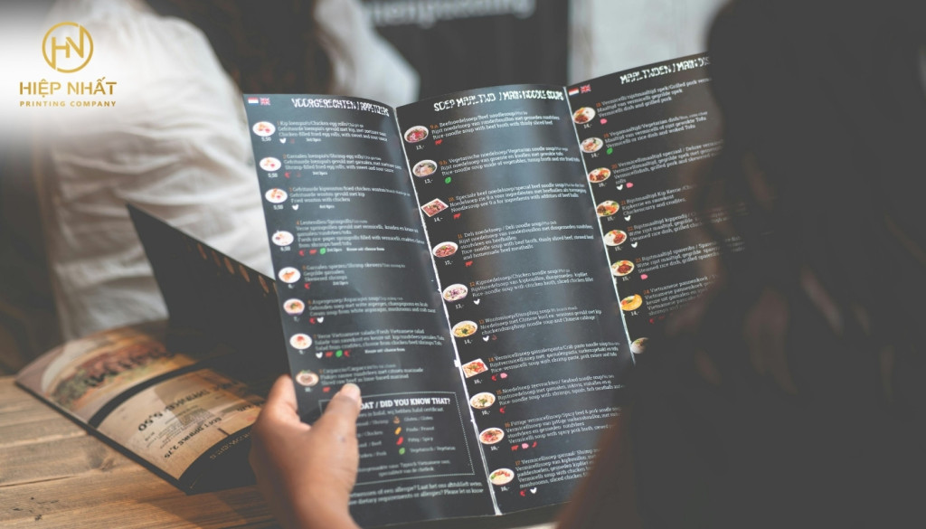 Menu đẹp sẽ thu hút khách từ cái nhin đầu tiên