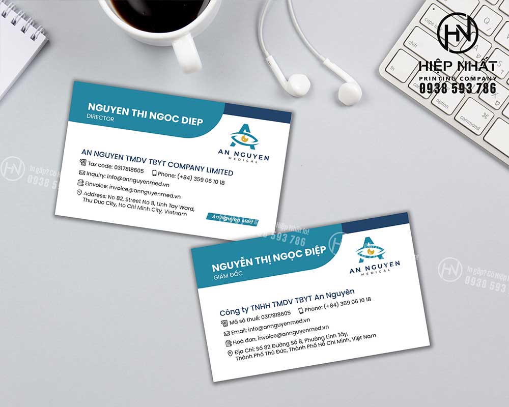 Card visit Nguyễn Thị Ngọc Diệp phối xanh nhã