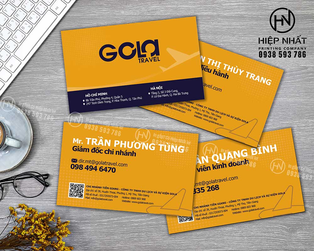 Card visit GCIA in 2 mặt màu cam thương hiệu