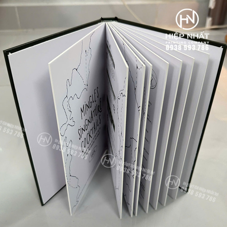 Ruột menu cocktail giấy C300 cán mờ