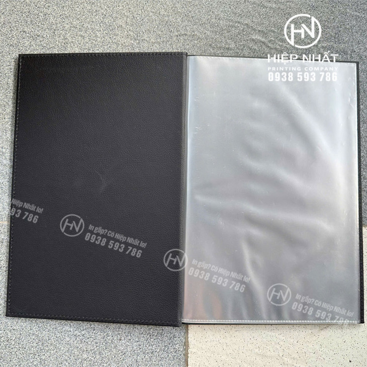 Ruột menu lá nhựa đựng vừa giấy A4