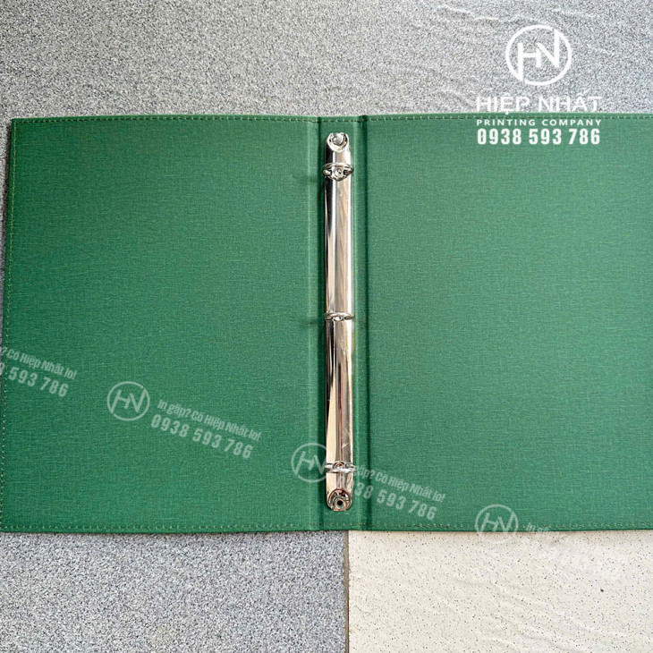Gáy còng kim loại menu bìa da