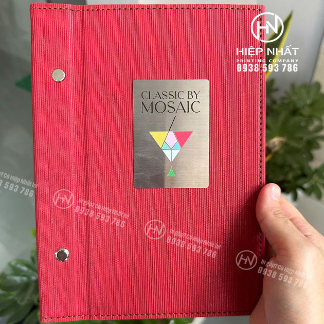 Menu bìa da cao cấp Mosaic