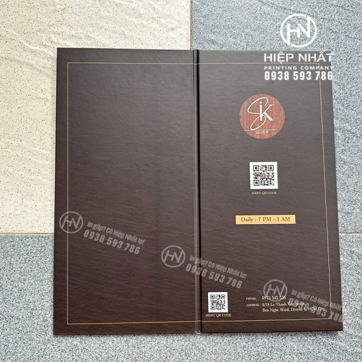 Menu gập đôi dạng mở hoàn chỉnh
