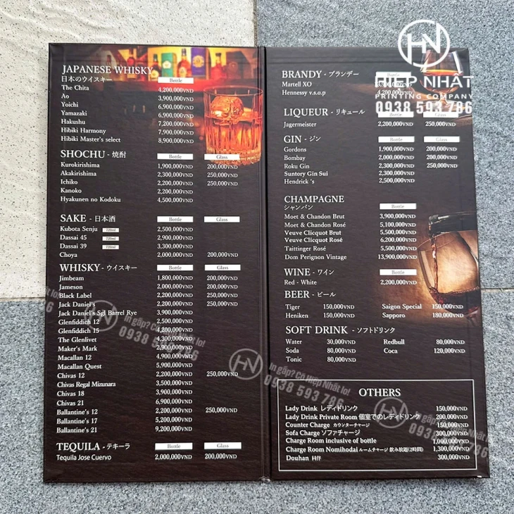 Menu gập đôi dạng mở hoàn chỉnh