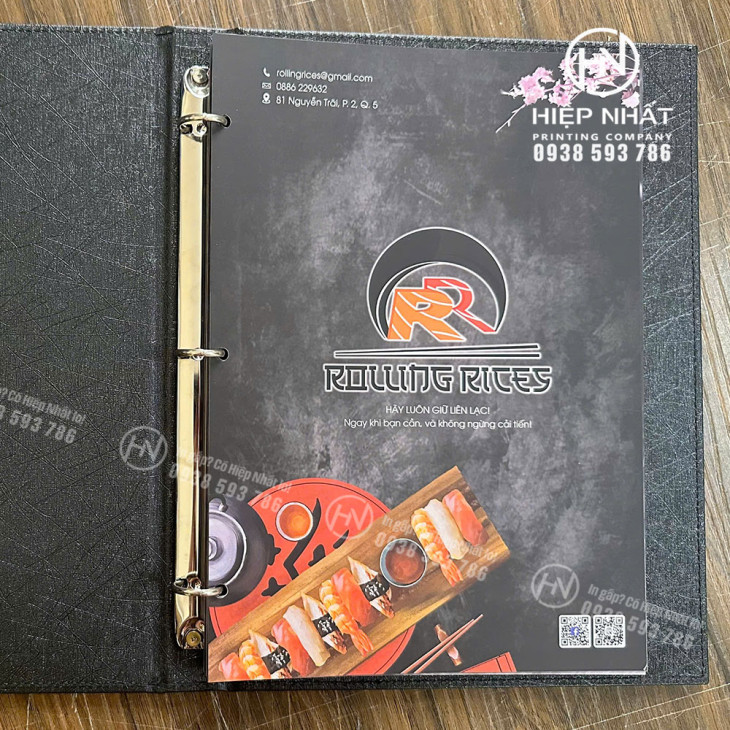 Trang đầu ruột menu in giấy C300 cán mờ