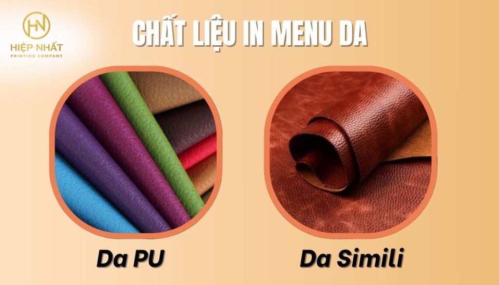 Dịch vụ in menu da tại In Hiệp Nhật dùng da Pu, da Simili Dịch vụ in menu da tại In Hiệp Nhật dùng da Pu, da Simili