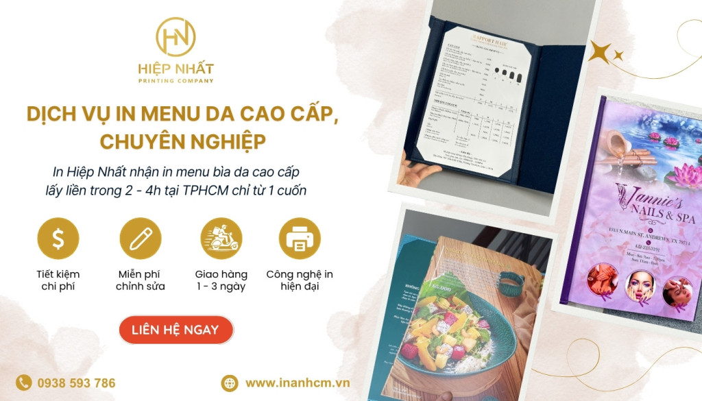 Dịch vụ in ấn menu chuyên nghiệp tại In Hiệp Nhất Dịch vụ in ấn menu chuyên nghiệp tại In Hiệp Nhất