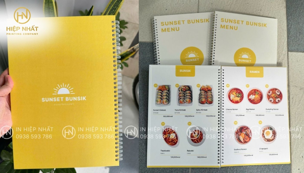 kiểu menu lò xo chuyên nghiệp