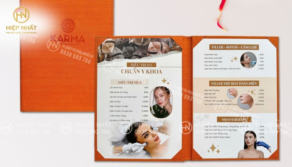 mẫu menu gập đôi