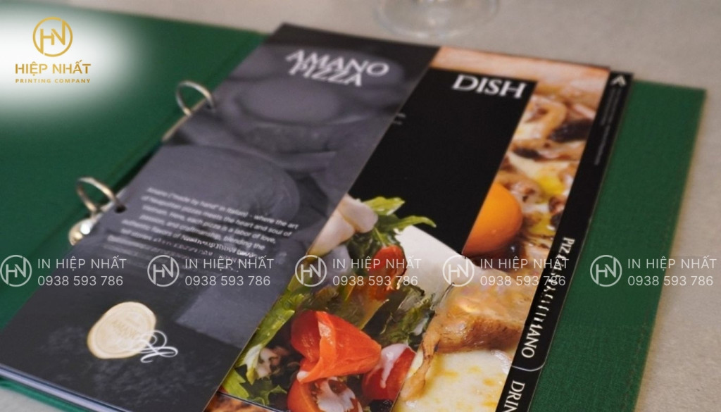 In menu bìa da kiểu còng tại In Hiệp Nhất In menu bìa da kiểu còng tại In Hiệp Nhất