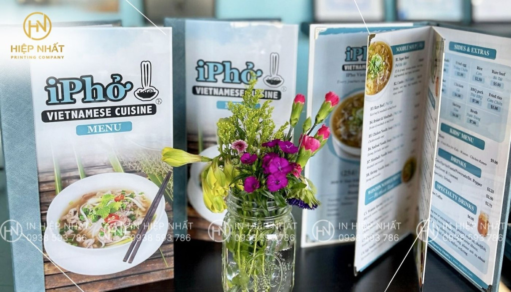 Mẫu in menu da cho quán phở Mẫu in menu da cho quán phở