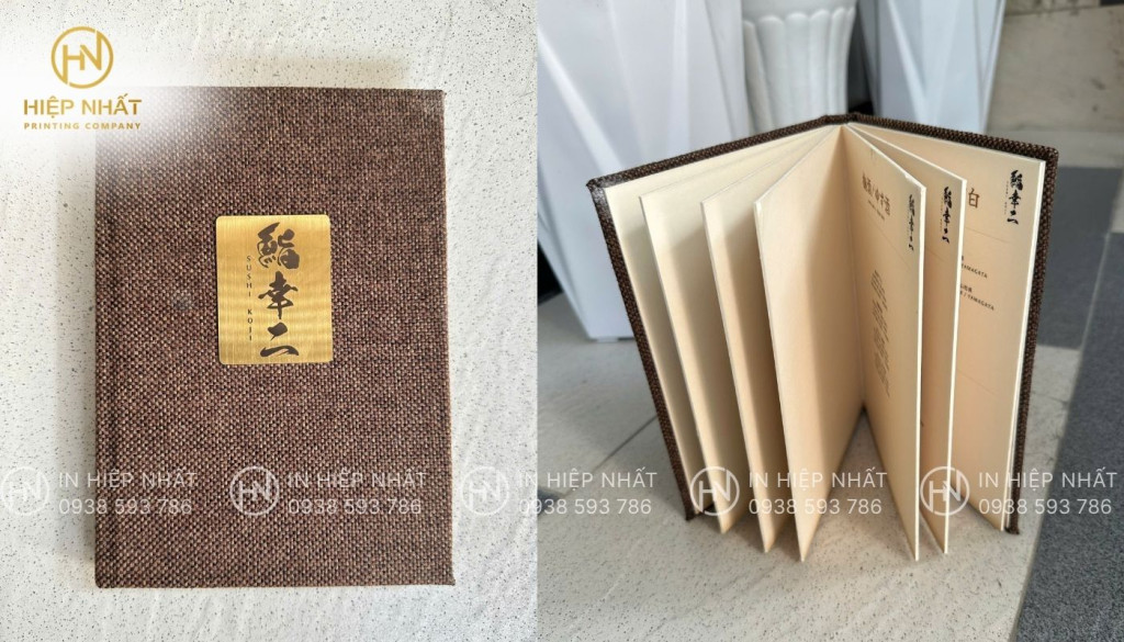 in thực đơn bằng chất liệu vải