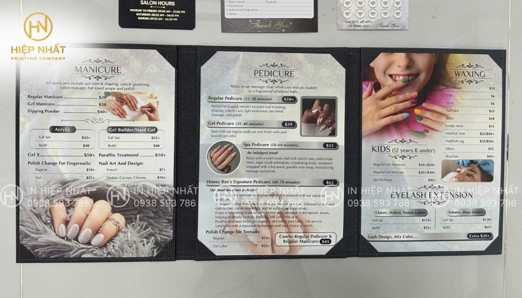 Mẫu in menu da cho dịch vụ làm đẹp Mẫu in menu da cho dịch vụ làm đẹp